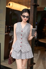 Set áo ghile tay sát nách + quần váy