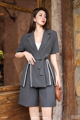 Áo Natalie vest tay ngắn kèm dây belt