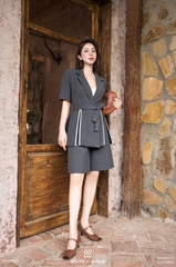 Áo Natalie vest tay ngắn kèm dây belt