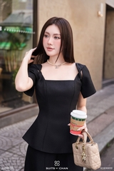 Áo Lila cổ vuông cách điệu