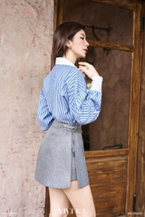 Quần váy Gray xẻ tà phối dây