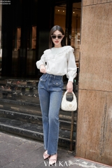Quần jean hai túi nắp trước