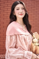 Áo Arabell voan tay dài phối dây nơ