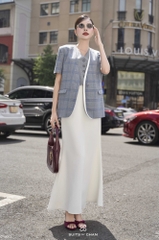 Áo vest Saya tay ngắn phối viền
