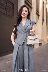 Áo Nerina cổ vest phối dây nơ