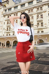 Chân váy mini bướm phối dây xích