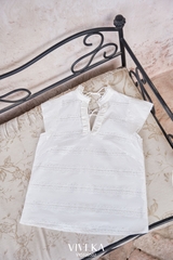 Set Teresa áo hoa ren thêu + chân váy xếp bèo