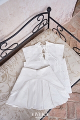 Set Teresa áo hoa ren thêu + chân váy xếp bèo