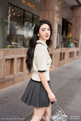 Áo knit sọc gân tay ngắn