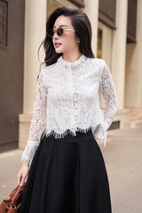 Áo Sune phối ren hoa dài tay