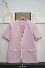 Áo vest Saya tay ngắn phối viền