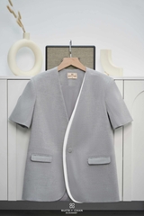 Áo vest Saya tay ngắn phối viền