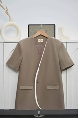 Áo vest Saya tay ngắn phối viền