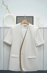 Áo vest Saya tay ngắn phối viền