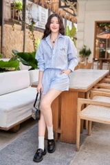 Set áo sơ mi kiểu dáng rộng + quần short