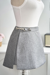 Quần váy Gray xẻ tà phối dây