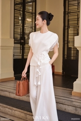 Áo Soli tay bèo phối dây hoa