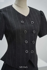 Áo Adassa kiểu nút đôi