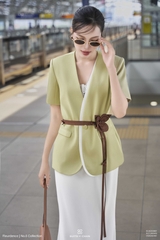 Áo vest Saya tay ngắn phối viền