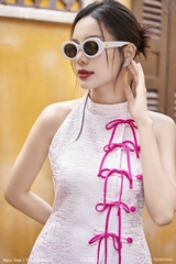 Set Diên áo yếm phối nơ+quần dài