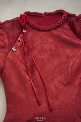 Set Thục áo peplum cổ bính+quần váy