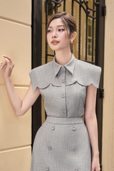 Áo Mela cổ sơ mi cách điệu