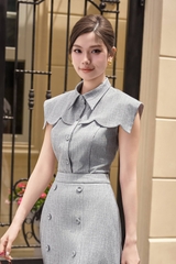 Áo Mela cổ sơ mi cách điệu