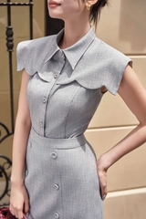 Áo Mela cổ sơ mi cách điệu