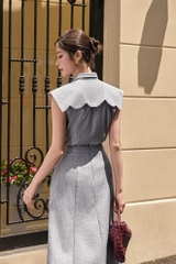 Áo Mela cổ sơ mi cách điệu