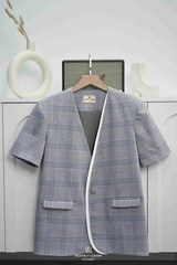 Áo vest Saya tay ngắn phối viền