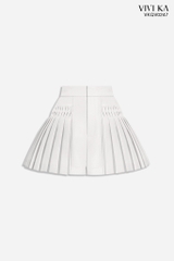 Quần váy xếp li smocking