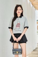 Áo thun polo họa tiết