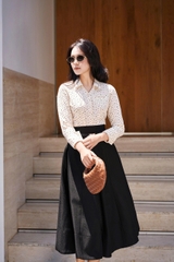 Áo Sunny sơ mi phối hoa