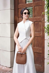 Áo Glenda peplum cổ vest
