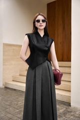 Áo Glenda peplum cổ vest