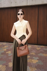 Áo Glenda peplum cổ vest