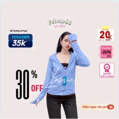 XẢ lẻ size Áo khoác chống nắng nữ 2 lớp LAMIA, che tay tháo, lớp lót vải chính, che tay, 2 túi có khoá, có túi trong