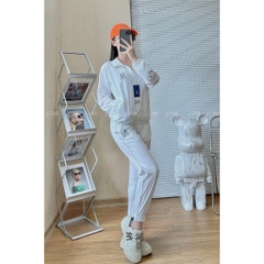 Bộ quần áo thể thao nữ MLB chất gió cao cấp co giãn, áo 2 lớp lót lưới, set thu đông vnxk CAO CẤP, 100% tự chụp BGWM6