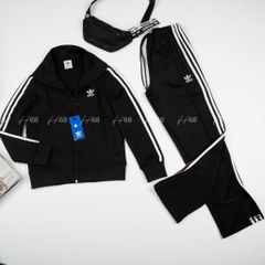 Đồ bộ Thể thao Nữ Adidas BTWM9  chất umi quần ống xuông, Cổ bẻ 3 sọc không xù chất thoải mái dễ chịu, set thu đông vnxk