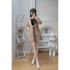 Áo Khoác Nữ Dáng Dài Chất Liệu Lông Vũ Siêu Nhẹ Siêu Ấm Tay Dài Bo Cổ Cao APH10 - FShop68
