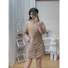 Áo Khoác Nữ Dáng Dài Chất Liệu Lông Vũ Siêu Nhẹ Siêu Ấm Tay Dài Bo Cổ Cao APH10 - FShop68