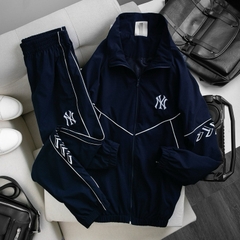 Bộ quần áo gió thể thao nam MLB BGMM1 chất gió co giãn, mềm mại, không sột soạt 50-87kg , túi quần có khóa, set thu đông