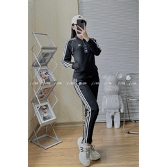 Bộ Thể Thao Nữ Adidas cổ bomber BTWM3 Chất Nỉ Umi Hàng Đẹp Loại 1, túi quần áo đều có khóa, set bo thu dong vnxk cao cap