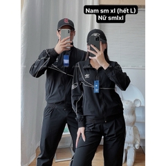 Bộ Quần Áo thể thao Adidas M8, bộ đôi nam nữ chất gió cấp Gió 2 lớp Có Lót Lưới Chất Mềm, Túi Có Khóa set Thu Đông vnxk
