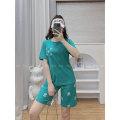 Bộ đồ lửng nữ MLB, form chuẩn, quần rộng cotton 100% co giãn 4 chiều, siêu thoáng mát mềm mịn BLWM2 a03