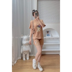 Bộ quần áo nữ short mùa hè BSWM2  chất 100% cotton co giãn 4 chiều hình in cao cấp, cam kết không bong, set hè vnxk