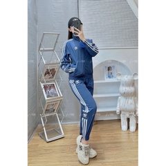Set thể thao nữ Adidas chất gió co giãn, áo 2 lớp lót lưới, túi quần áo có khoá, set thu đông vnxk BGWM2