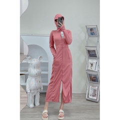 Áo chống nắng nữ toàn thân GU awm17 1 lớp dày chất Air Cool Max thoáng khí, có túi đựng kèm khẩu trang chống  UV , vnxk