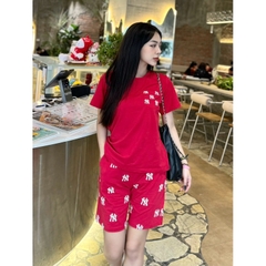 Bộ đồ lửng nữ MLB, form chuẩn, quần rộng cotton 100% co giãn 4 chiều, siêu thoáng mát mềm mịn BLWM2 a03