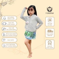Áo Chống Nắng Trẻ Em 2 lớp điều hòa  MUJI  ABM1, làm mát , từ 3 - 14 tuổi Có Túi Áo Kèm Khẩu Trang Chống Tia UV, áo vnxk